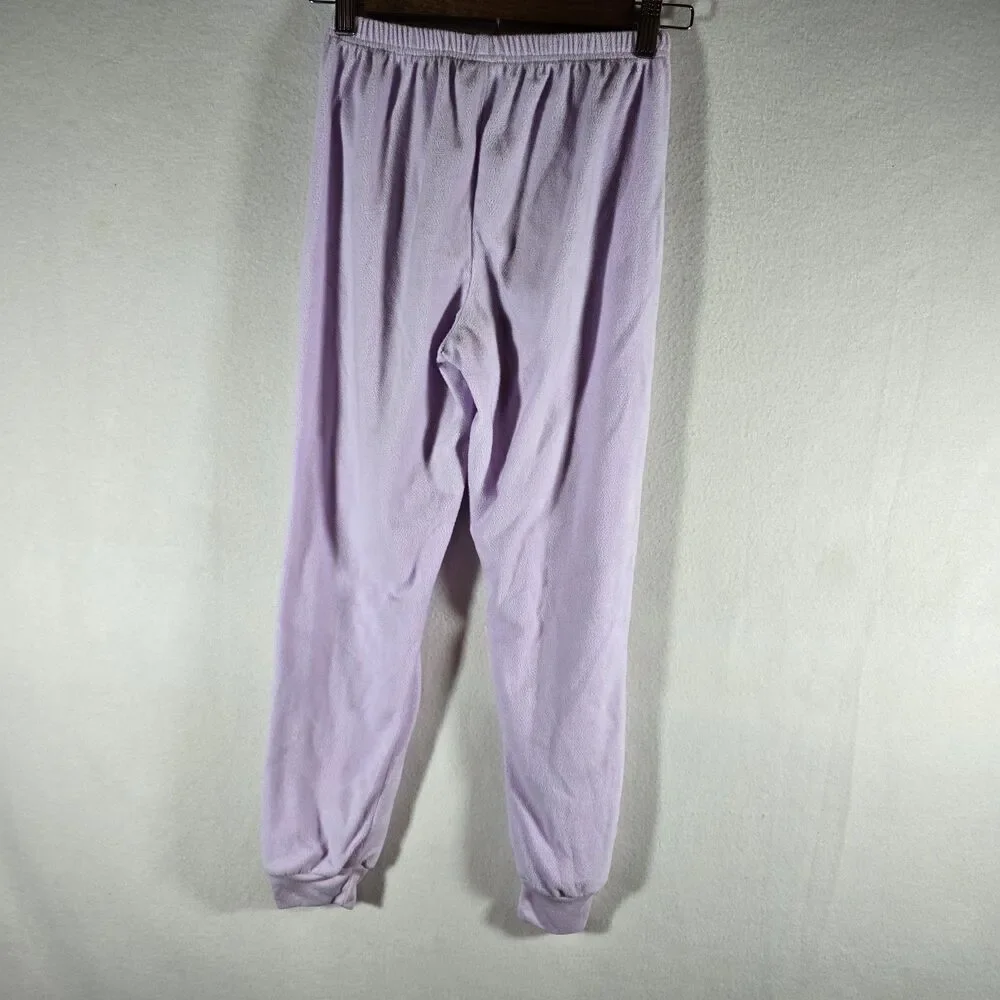 Girls Purple Unicorn Pajamas Sweatshirt & Heart Pants Sleep Set Size 10/12